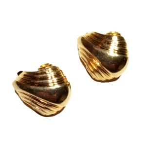 Paolo Signed Mollusk Gold Plated Clip On Earrings